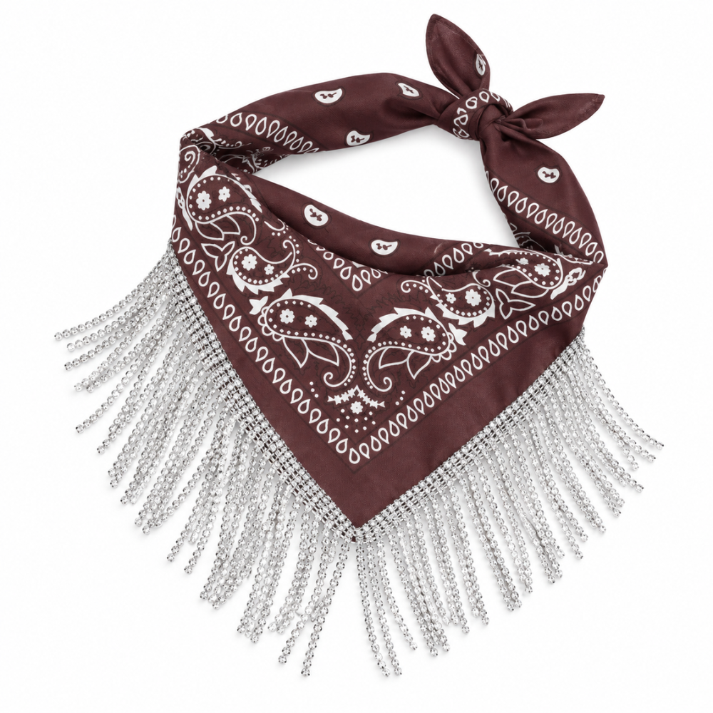 Halstuch Bandana mit Glitzerfransen Stardust