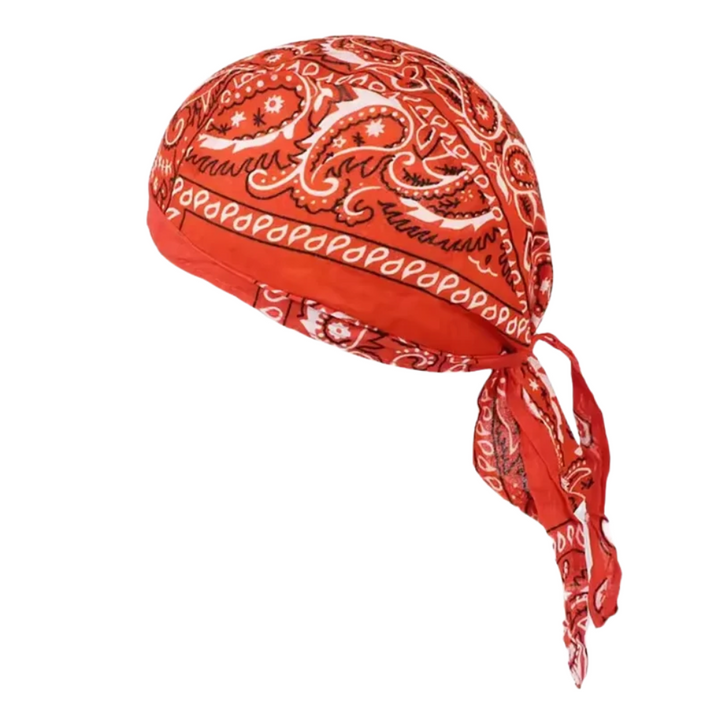 oranges Bandana Kopftuch Kopfbedeckung mit Paisley Mustern 