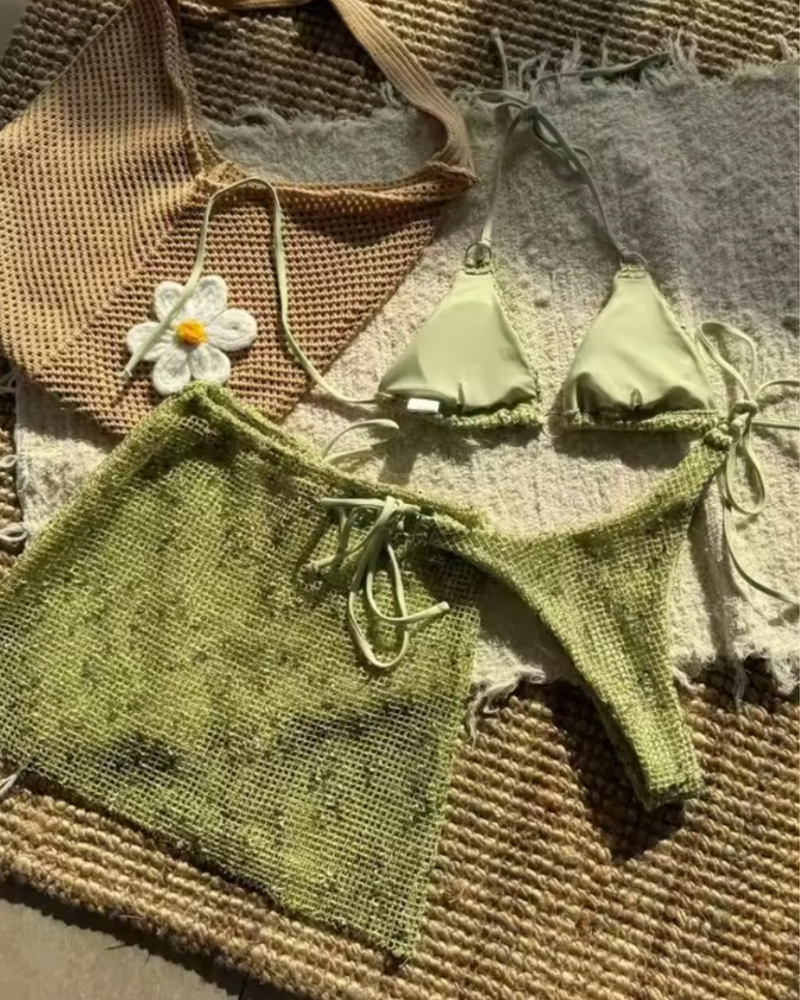 Grünes Bikini Set Sommerurlaub