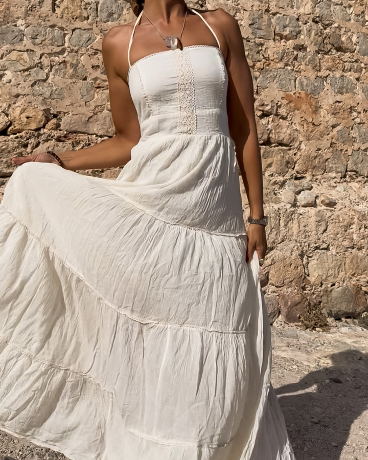 Boho Chic Baumwolle Kleid luftig - Maxikleid Sommer Bohemian 