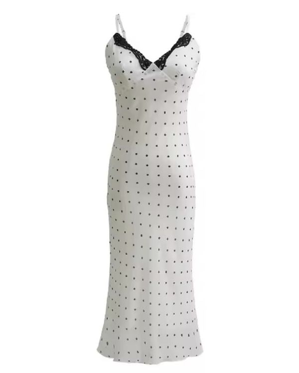 Weisses Polka Dots Kleid Lauren
