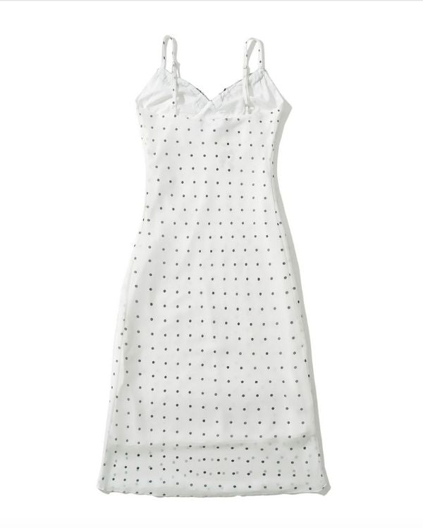 Weisses Polka Dots Kleid Lauren