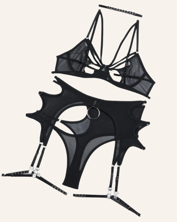Sexy Dessous mit Straps & Ring Detail | Cut-Out Dessous Set 
