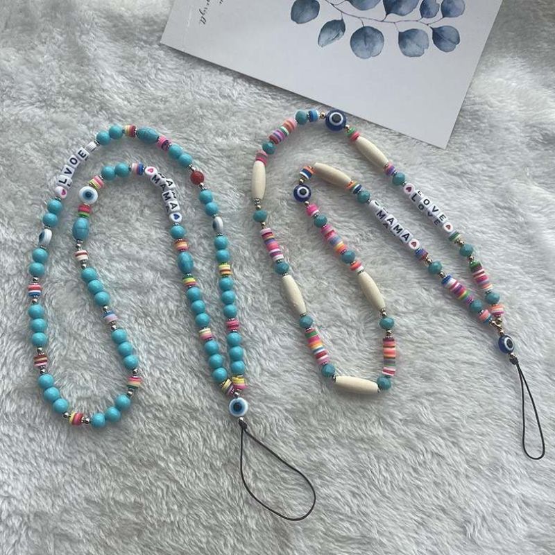 Lange Perlen Handykette Love Mama