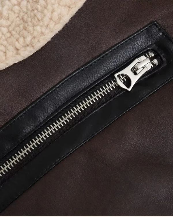Gilet Weste in braun mit Reissverschluss Taschen