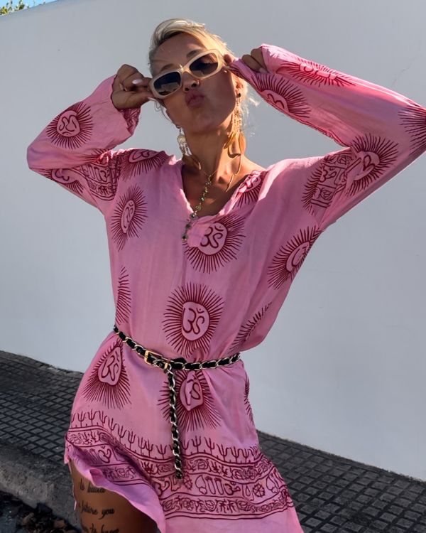 Kurta Shirt Pink Om