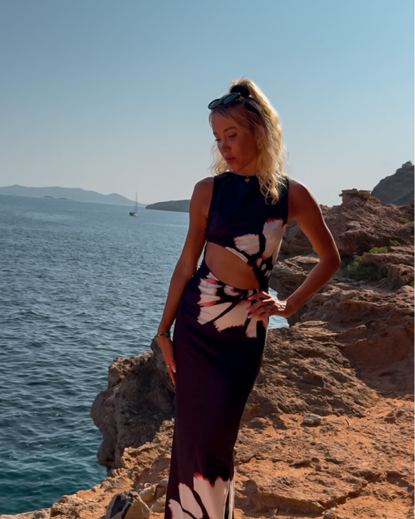 Langes Kleid Midnight Bloom