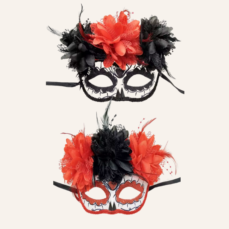 Dia de los Muertos Augenmaske Dark Rose