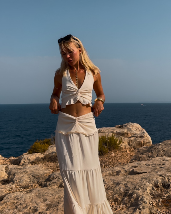 Boho Chic Zweiteiler Set Capri Cream