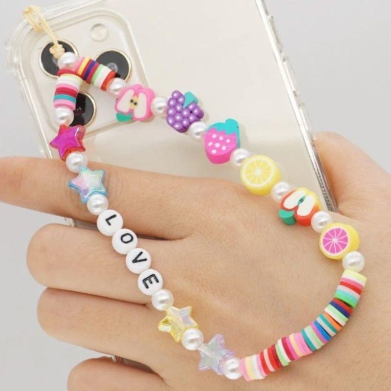 Farbige Handykette Fruit and Stars Love