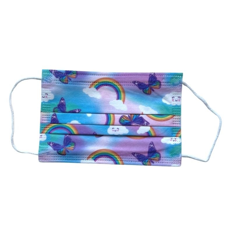 Kindermasken Einweg Schmetterling Regenbogen
