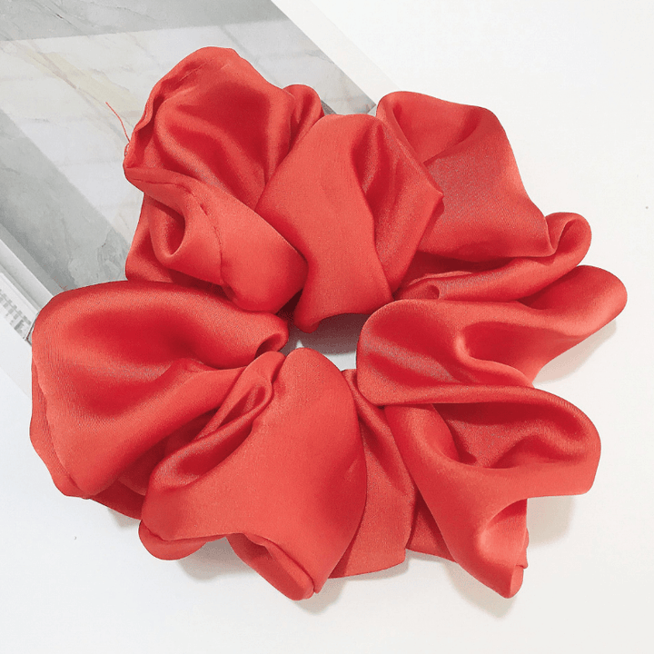 Rot Scrunchie Haargummi Koral Rot Farbe