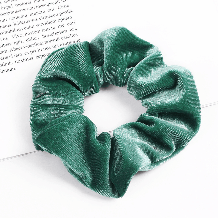 dunkelgruen Haargummi Samt Scrunchie