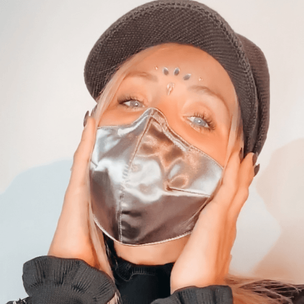 Seidenmaske Silber Secret
