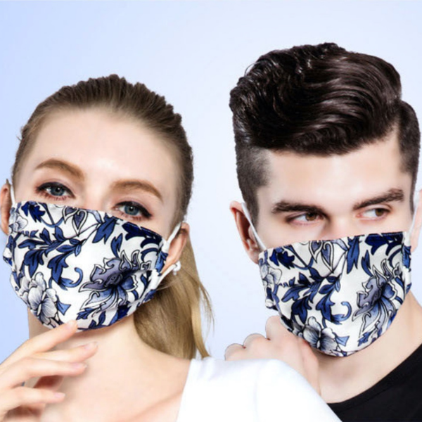 Maskenset Blue Flowers