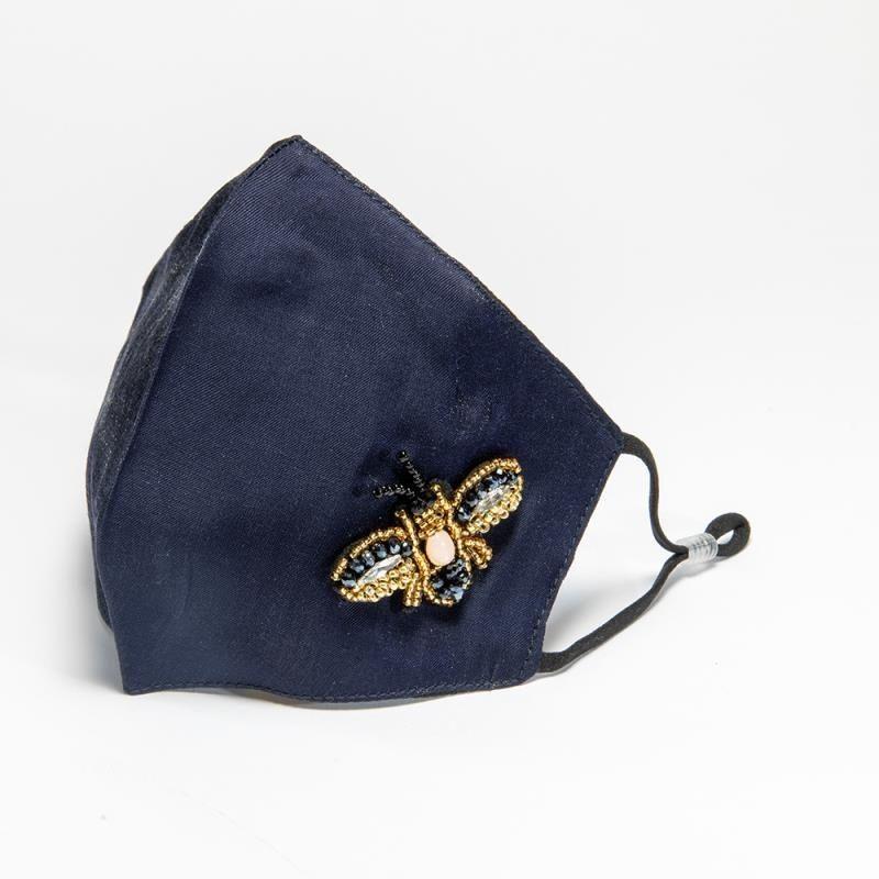 Blaue Designer Maske Shiny Bee