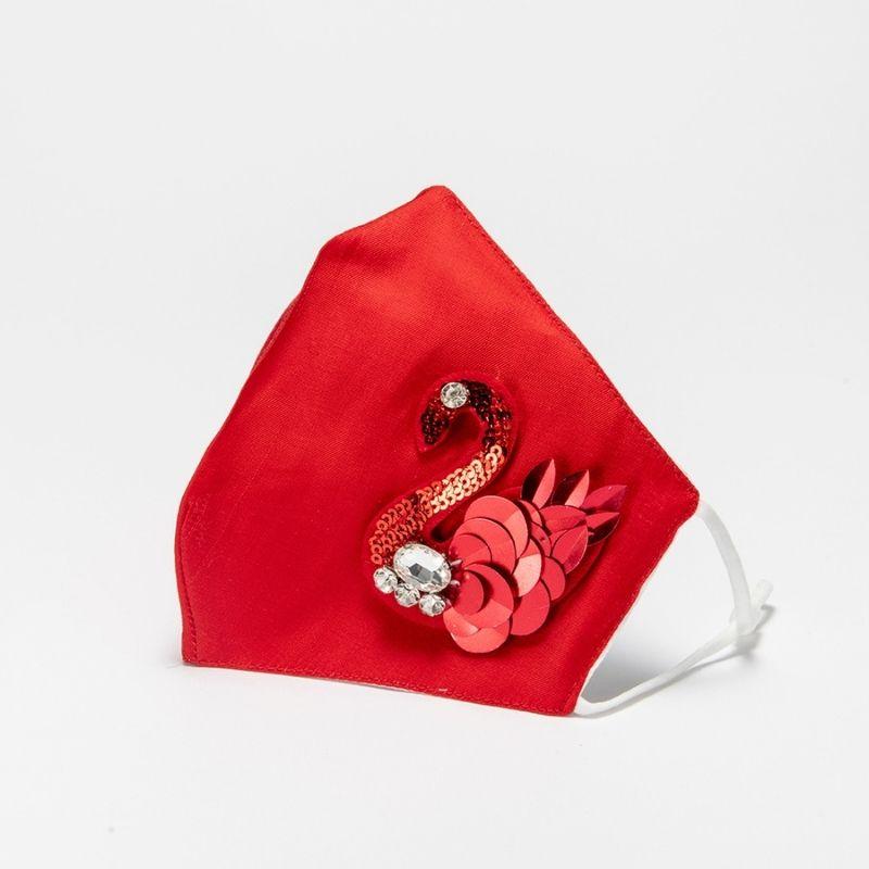 Rote Designer Stoffmaske Red Swan