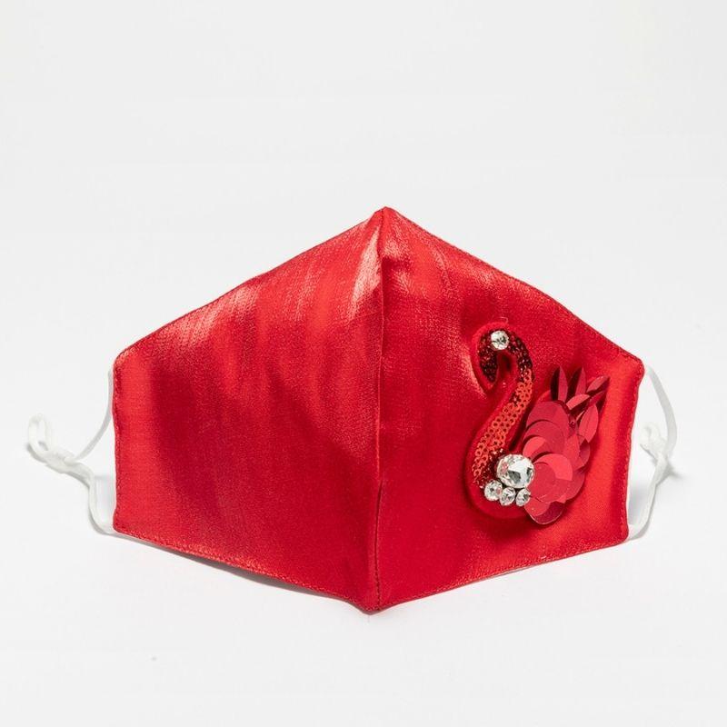 Rote Designer Stoffmaske Red Swan