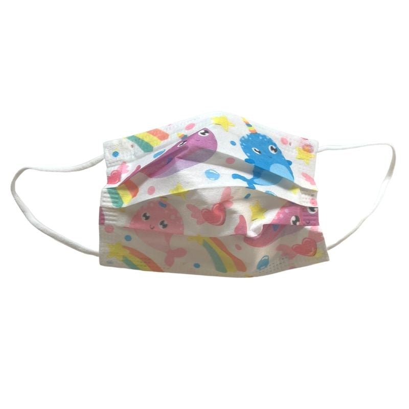 Kinder Einwegmasken Regenbogen Delfin