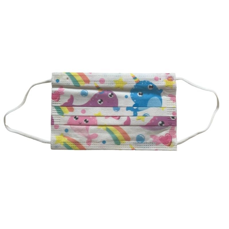 Kinder Einwegmasken Regenbogen Delfin