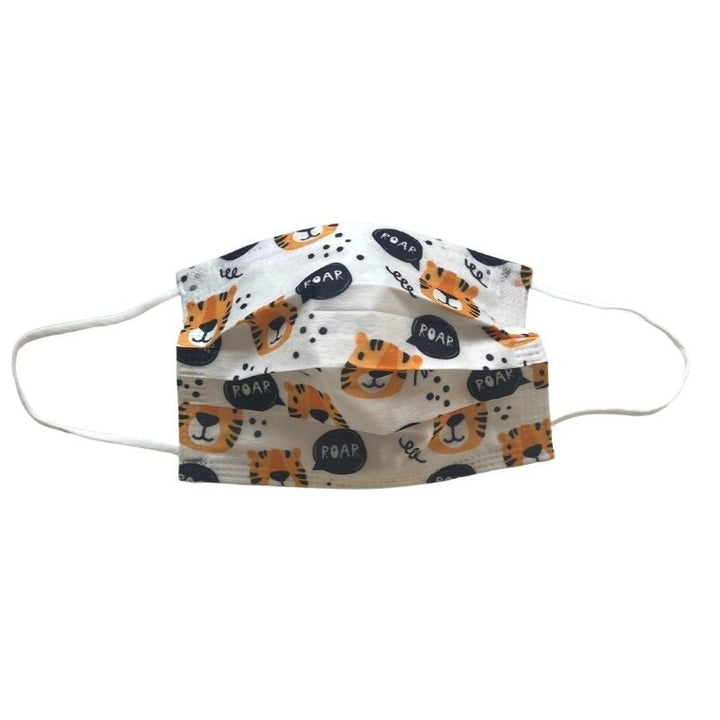 Kinder Einwegmaske Hygienemasken in weiss mit Tiger Motiven auf der Schutzmaske - Kindermasken kaufen Schweiz